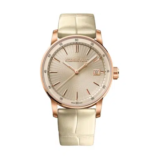 Audemars Piguet 77410OR.OO.A825CR.01 Code 11.59 Ivory Dial Beige Alligator Strap Watch