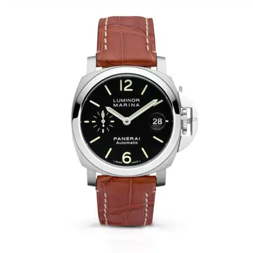 Panerai PAM00048 Luminor Marina Automatic Black Dial Brown Strap 40mm Mens Watch