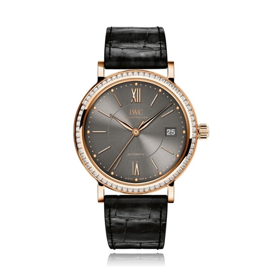 IWC Portofino IW458108 37mm Rose Gold Diamond Bezel Watch